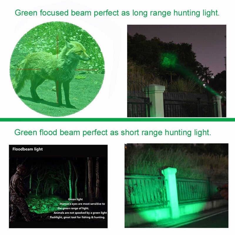 WAYLLSHINE Single Mode Green LED Flashlight, 150 Yard Long Range, High Power, Night Vision, Compact Green Flashlight Torch For Night Observation - Image 2